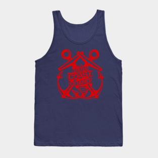 U.S. Coast Guard - Crossed Anchors in Red Tank Top